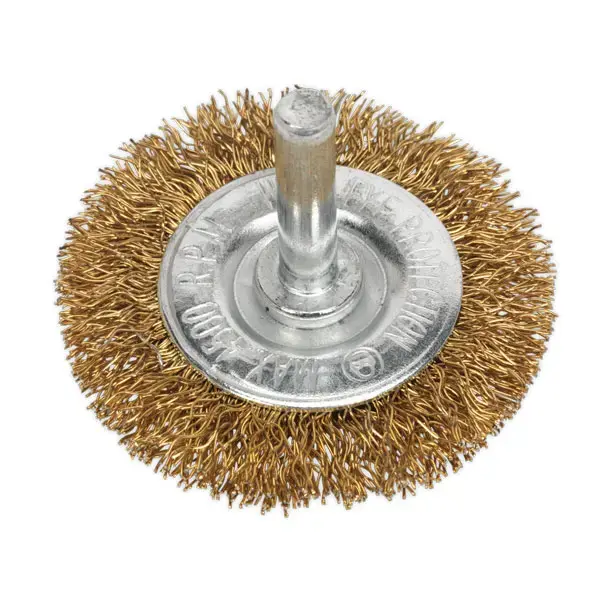 Sealey SFB50 Flat Wire Brush ?50mm with 6mm Shaft