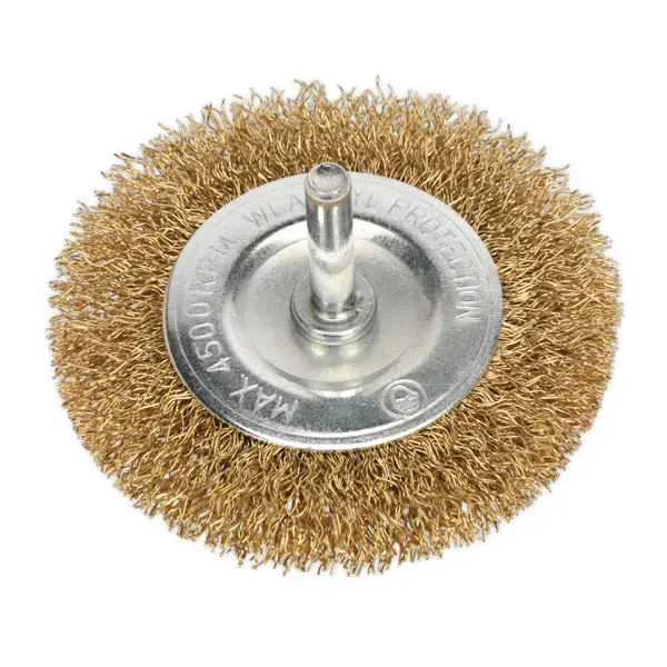 Sealey SFB75 Flat Wire Brush ?75mm with 6mm Shaft