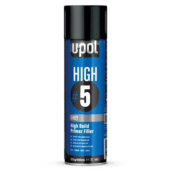 U-POL HIGH#5 High Build Primer Filler Grey Aerosol 450ml