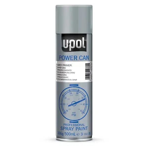 U-POL Power Can High Build Primer Grey Aerosol 500ml