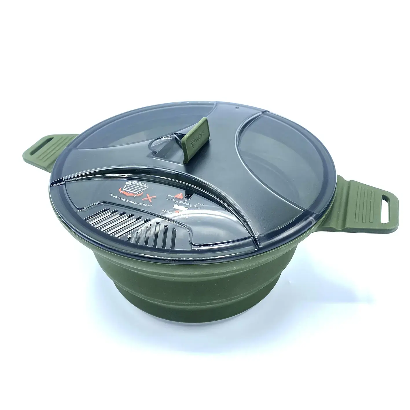 Wolf Outdoors Ezi-Stow Collapsible Cook Pot 2.5L Olive Green