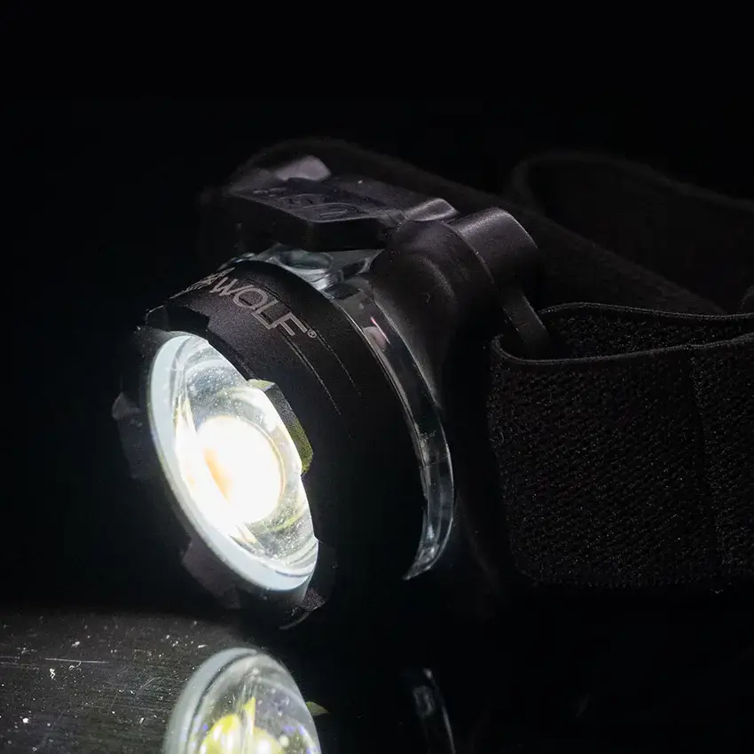 Wolf Outdoors Vex150 Powerbeam Headtorch 150 Lumen White & Red Cob LED